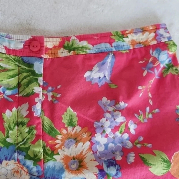 Linea by Louis Dell'Olio Vibrant Orange Floral Print Bermuda Shorts - Picture 4 of 10
